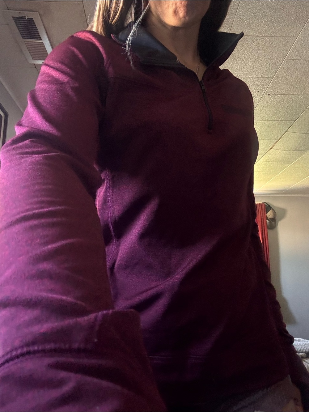 PINK Victoria's Secret Plum Quarter-Zip Pullover